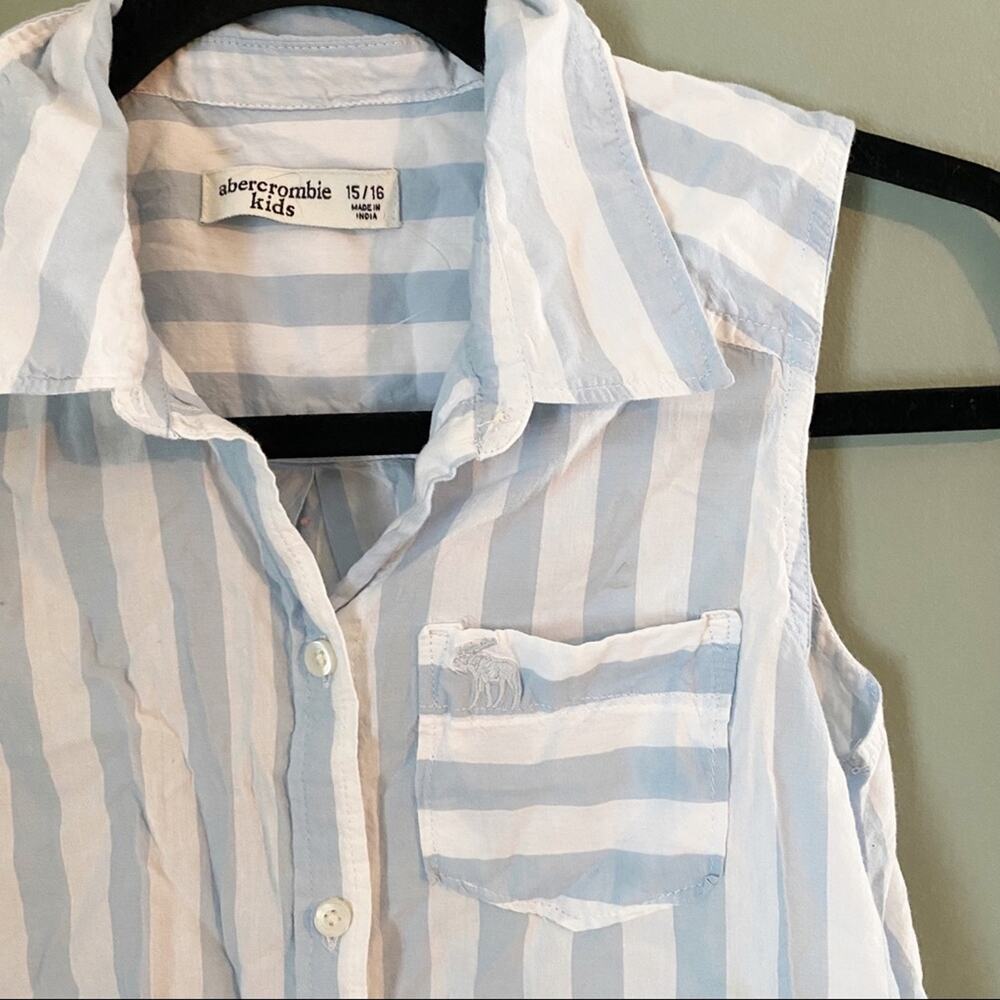 Abercrombie Kids Stripe Button Down Sleeveless Top